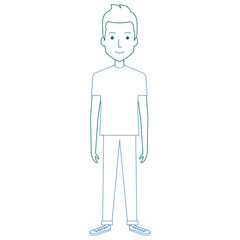 young man avatar character vector illustration design