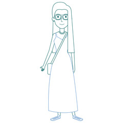 beautiful woman with handbag avatar character vector illustration design