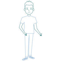 young man avatar character vector illustration design