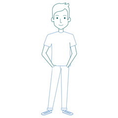 young man avatar character vector illustration design