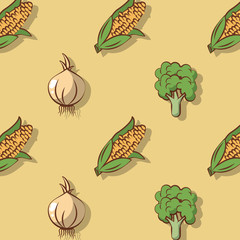 Garlic and corn background