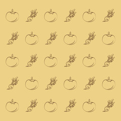 Radish and tomato background