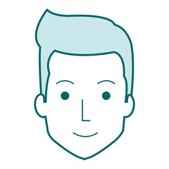 young man head avatar character vector illustration design
