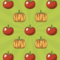 Tomato and pumpkin background