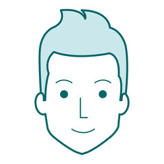 young man head avatar character vector illustration design