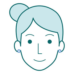 beautiful woman head avatar character vector illustration design
