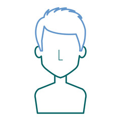 young man shirtless avatar character vector illustration design