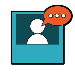 picture with speech bubble icon
