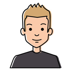 young man avatar character vector illustration design