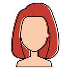 beautiful woman shirtless avatar character vector illustration design