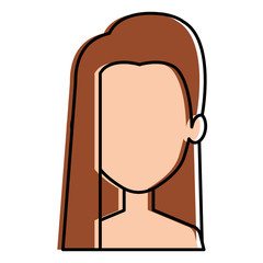 beautiful woman shirtless avatar character vector illustration design
