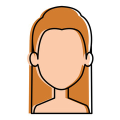 beautiful woman shirtless avatar character vector illustration design