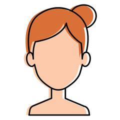 beautiful woman shirtless avatar character vector illustration design