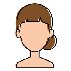 beautiful woman shirtless avatar character vector illustration design