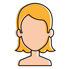 beautiful woman shirtless avatar character vector illustration design