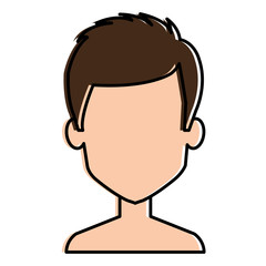 young man shirtless avatar character vector illustration design