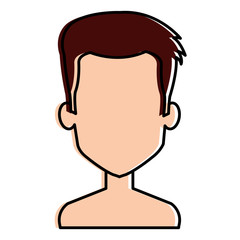 young man shirtless avatar character vector illustration design