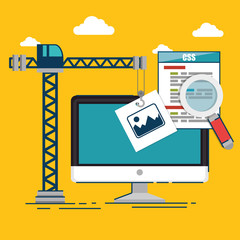 website under construction background vector illustration graphic design