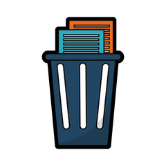 trash and document pages icon