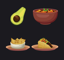 Mexican food icons