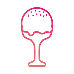 ice cream scoops in glass  vector illustration