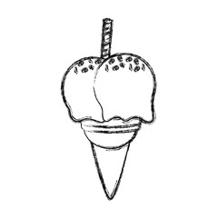 ice cream scoops cone vector illustration