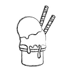 ice cream scoops cone  vector illustration