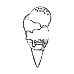 ice cream scoops with three flavors  vector illustration