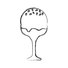 ice cream scoops in glass with sprinkles   vector illustration