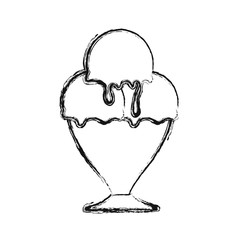 ice cream scoops  in glass  vector illustration