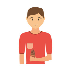man with  ice cream cone  vector illustration