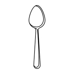 spoon icon monochrome silhouette on white background vector illustration
