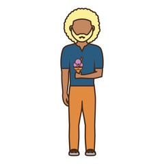 Fototapeta premium man with ice cream vector illustration
