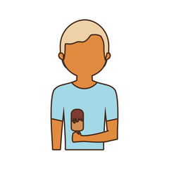 man   avatar with  ice cream  vector illustration