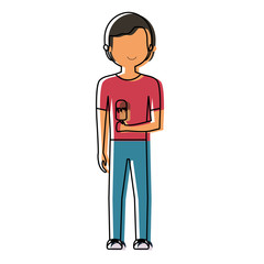 man with ice cream  vector illustration