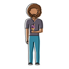 man with ice cream  vector illustration