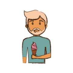 man with ice cream cone  vector illustration