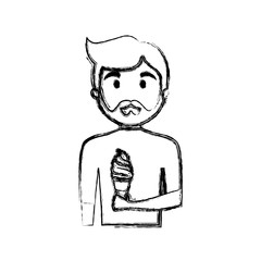man with ice cream  vector illustration
