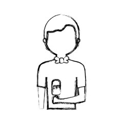 man  avatar  an ice  cream   vector illustration