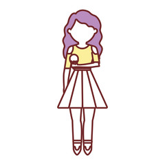 woman with  ice cream cone   vector illustration