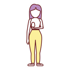 woman with  ice cream   vector illustration