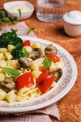 Traditional Italian pasta with vegetables