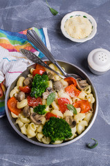 Traditional Italian pasta with vegetables