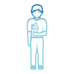man with ice cream  vector illustration