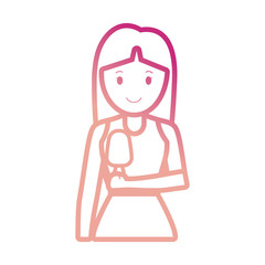woman with  ice cream   vector illustration