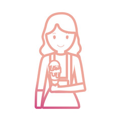 woman with  ice cream   vector illustration