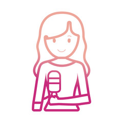 woman with  ice cream   vector illustration