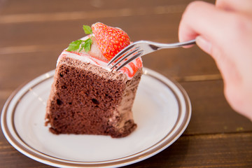 苺のシフォンケーキ