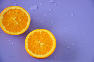 Fototapeta na wymiar Top view of Fresh Navel Orange