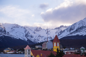Ushuaia at the sunset, Tierra del Fuego, Argentina, Patagonia